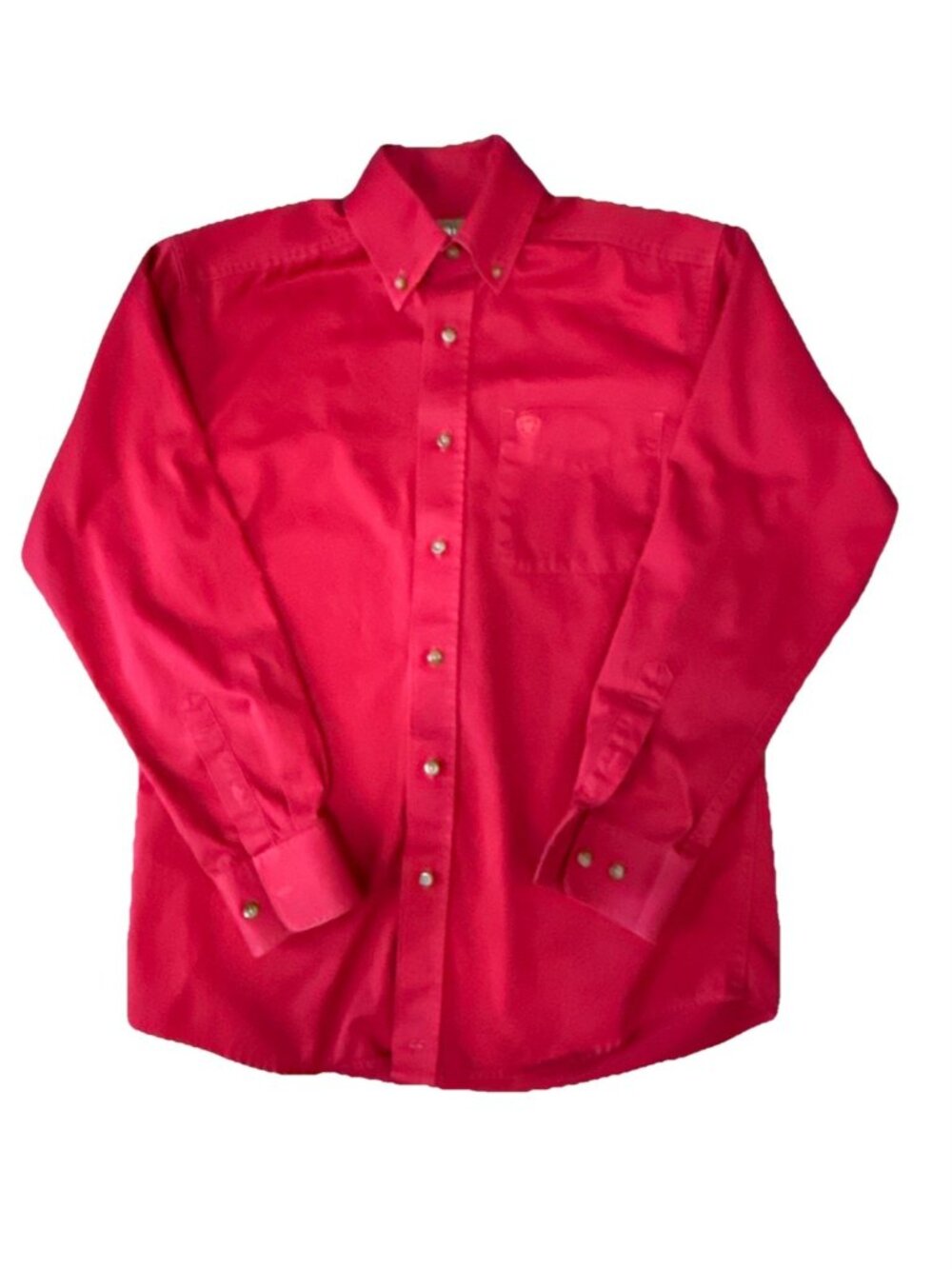 Ariat Shirt Mens Size Small Red Button Down Long Sleeve Cowboy Western